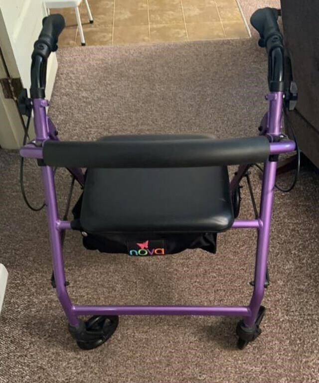 CONVALESCENT ROLLING WALKER W/HANDBRAKE & FLIP UP