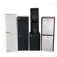 Collection of (4) Pairs of Bookshelf Speakers