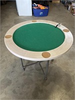 Metal base circular card table