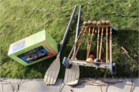 Vintage Croquet Set and (4) Person Voyager Blow Up