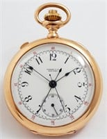 Tiffany & Co, by CH Meylan, split chronograph, 18K