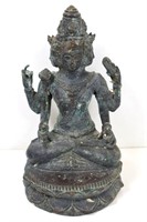 ANTIQUE Chinese Bodhisattva Bronze Cast Statue 11"