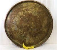 Large Middle Eastern Heavy Floral Copper Tray