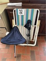 Foldable lawn chair & 2 Small Chairs