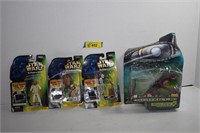 Three Star Wars Figurines & Godzilla. Packaging