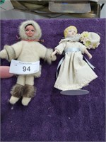 eskimo doll, porcelin faced doll