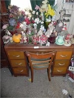 Desk & Chair with Contents on Top - Avon,