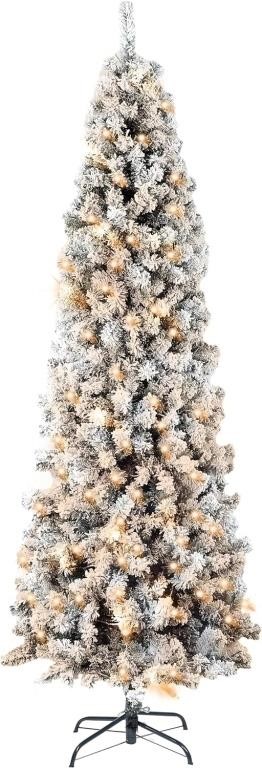 4Ft Pre-Lit Flocked Christmas Tree