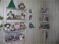 4 Wall Racks with Contents - Dolls, Etc.