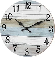 18 Inch CHYLIN Clock - Wooden, Blue
