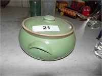 Green UHL Pottery Bean Pot
