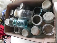 Box of Ball Jars - mostly Green