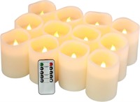 Flameless Candles Set 12(D:3 X H:4)