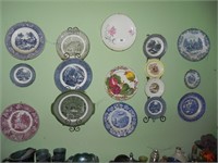 Plate Collection on Wall along with 4 birds