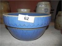 Large Blue Picket Fence Bowl - Has chip