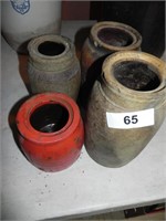 4 Cannelton Pottery Jars