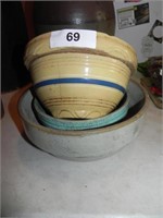 3 Pottery Bowls - McCoy & Others