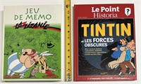 Livre sur Tintin+ jeu Astérix avec 1 pine