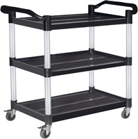 Lockable Utility Cart, 390 Lbs, Black