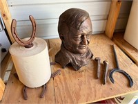 John Wayne Bust Statue / Horseshoe Collectibles