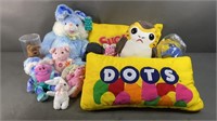 12pc Mixed Plush Dolls w/ Pillows & Related