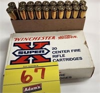 (20) CENTER FIRE WINCHESTER WESTERN SUPER X