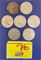 (5) 1971 EISENHOWER ONE DOLLAR COINS, (2)