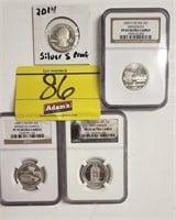 3 GRADED STATE QUARTERS, 2014 SILVER PROOF