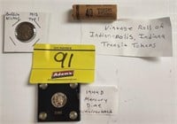 ROLL OF INDIANA TRANSIT TOKENS, 1913 TYPE 1