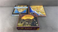 3pc Complete Board Games w/ Catan & Manuals