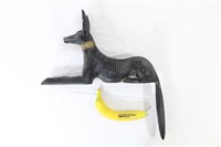 Vintage Hand-Carved Egyptian Jackal Statue