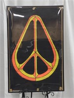 1969 Black Light Peace Sign Poster by Pro Arts