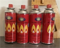 4 NEW Butane gas cartridges