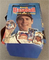 Box of Donruss baseball cards sealed wax packs