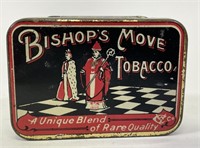 Bishop's Move Tobacco Litho Advertising Tin
