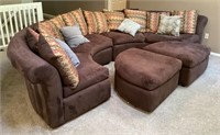 Huge brown microfiber sofa
