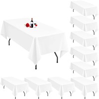10Pk White Tablecloths  60x102 for 6ft Tables