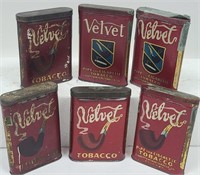 6 Velvet Vertical Pocket Tobacco Tins