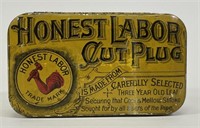 Honest Labor Cut Plug Tobacco Litho Tin