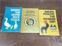 3 Farm Related Books Ducks Rabbits Poultry