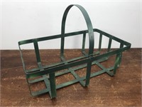 Vintage Wrought Iron Large Green Basket