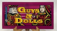 Guys & Dolls Painted Glass Slot Machine Sign