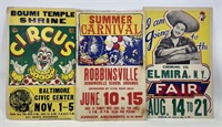 Vintage Circus, Carnival and Fair Signs