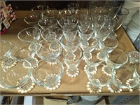 large set of drink glasses various sizes