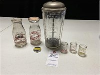 Antique Silvers Measuring, Mixing, Heavy Glass Jar