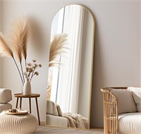 6522 Arched Full Length Mirror  Gold  Wood Framed