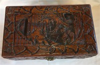 Carved Japanese Wooden Box