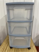 Plastic 3 Drawer Container on Wheels