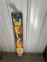 Welcome Multi-Colored Porch Sign 41" Tall