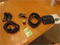 leather coal mining belts,alligator head & items